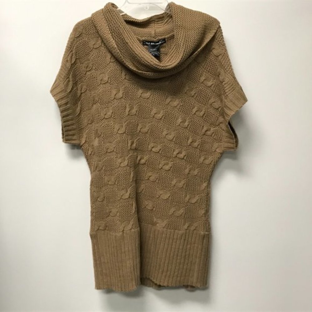 NWT Petite Size Large Beige Cowl Neck Knit Sweater